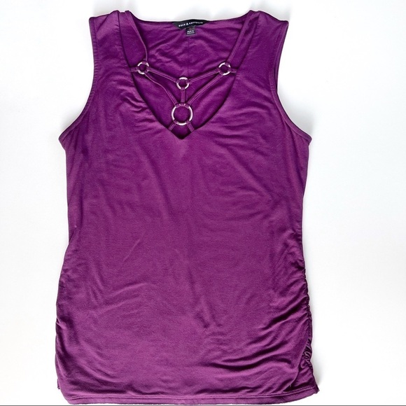 Rock & Republic Criss Cross Ring Detail Sleeveless Top Size S - Picture 1 of 7